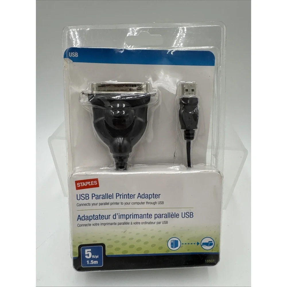STAPLES USB Parallel Printer Adapter‎ *New Unused*